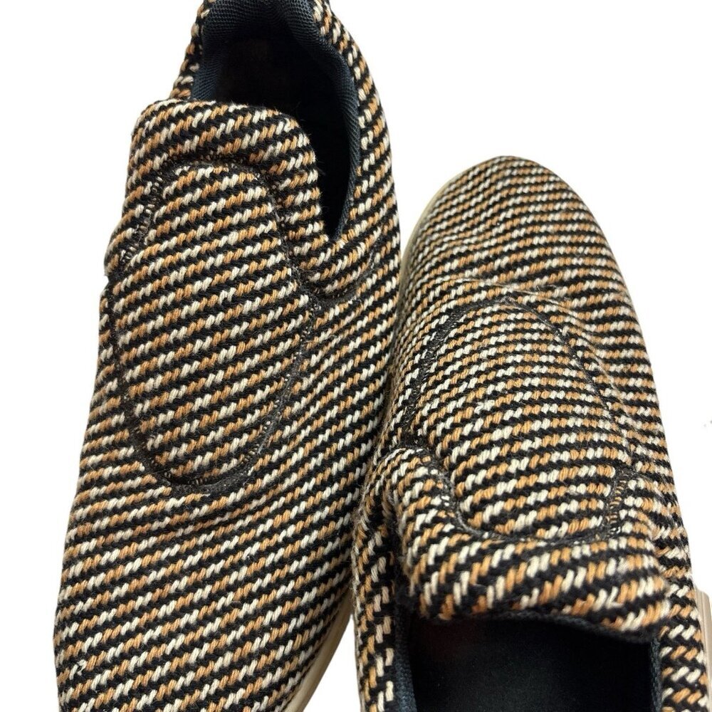 CELINE Paris Retro Tweed Knit Slip-On Sneakers Flats Tan Brown Beige ~Size 8.5 - Picture 2 of 15